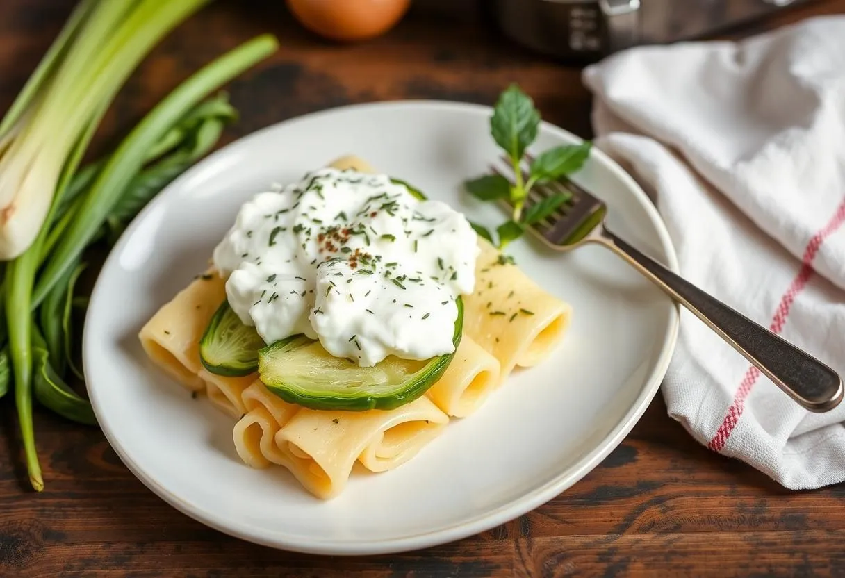Deliziosi cannelloni ripieni di ricotta e spinaci, pronti per essere infornati con salsa di pomodoro e formaggio gratinato.