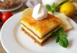 Una ciotola con ingredienti per la bagna delle torte, come acqua, zucchero e aromi.